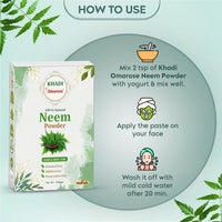 Khadi Omorose Neem Powder 100% Pure & Natural for Skin & Hair Care, Skin Brightening, Fights Dandruff, Controls Excess Oil, Fights Acne and Pimples | 200 Grams | Resealable Zipper Pouch
