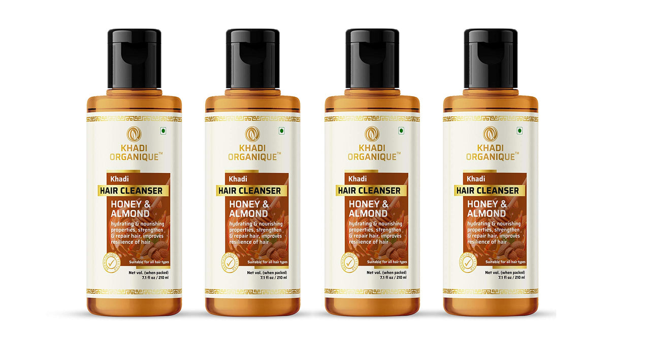 Khadi Orgnaique Herbal Natural Honey Almond Hair Shampoo Pack of 4