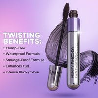 Hilary Rhoda Twin Twister Mascara | Volumises & Lengthens | Waterproof & Smudge-Proof Formula | Enhances Curl & Clump-Free | Highly Pigmented - 12ml