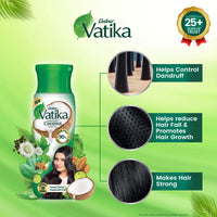 Dabur Vatika Enriched Coconut Hair Oil - 300ml | For Strong, Thick & Shiny Hair | Clinically Tested to Reduce 90% Hairfall in 4 Weeks | Prevents Dull & Damaged Hair | Enriched with 10 Herbs
