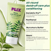 PLIX - THE PLANT FIX Neem Anti-Dandruff Advanced Kit | Shampoo (200ml), Conditioner (175ml) | Reduces Dandruff & Scalp Itching | Piractone Olamine & 3% Dandelix Pro™
