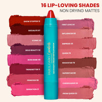 Parul Garg Beauty Creamy Matte Lip Crayon | Soft Matte & Hydrating Formula with Almond Oil & Vitamin E | Rich Pigment & Comfortable Wear | 100% Vegan (Prom Queen 23)