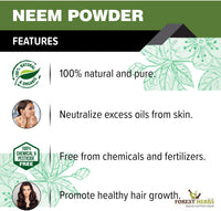 The Forest Herbs Natural Care From Nature 100% Pure Neem Leaves Powder 200 Grams (Sun Dried & Stemless) for Face, Skin, Hair Growth Pack