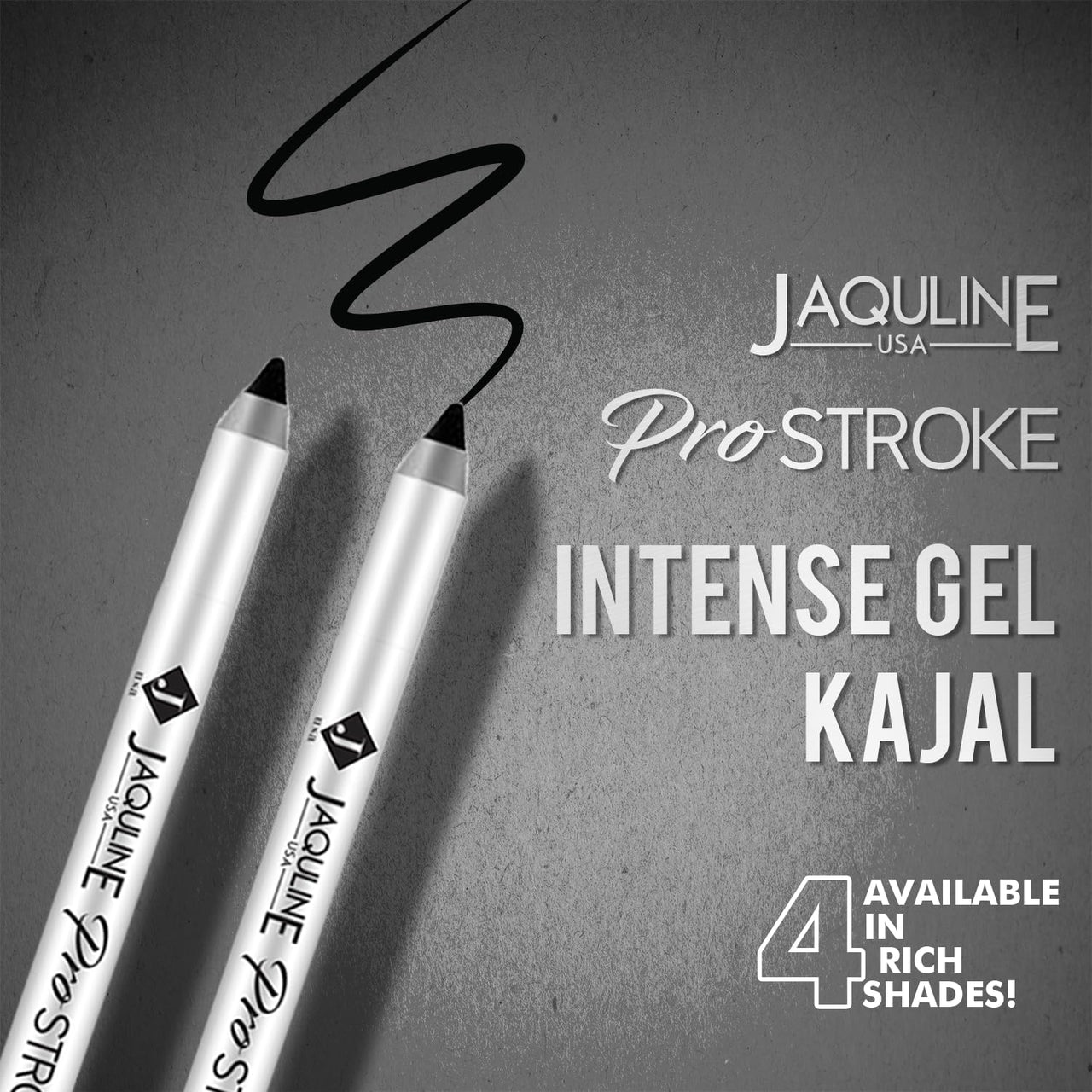 Jaquline USA Pro Stroke Intense Gel Matte Kajal And Sharpener 1.2Gm | Waterproof, Smudgeproof & Fadeproof | Longlasting | Super Black Kajal | With Free Sharpener | Nourished With Castor Oil