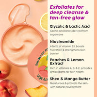 PLIX - THE PLANT FIX Peaches & Lemon Detan Bump Eraser Scrub (200g) | Removes Tan & Restores Skin’s Moisture, Reduces Dark Spots, Uneven Skin Tone, & Reveals Softer Smoother Skin