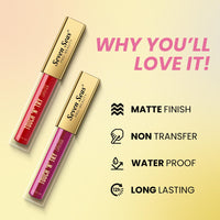 Seven Seas Touch N Try Velvet Liquid Lipstick, Matte Finish, Non Transfer, Water Proof, Long Lasting (04, 4ML)