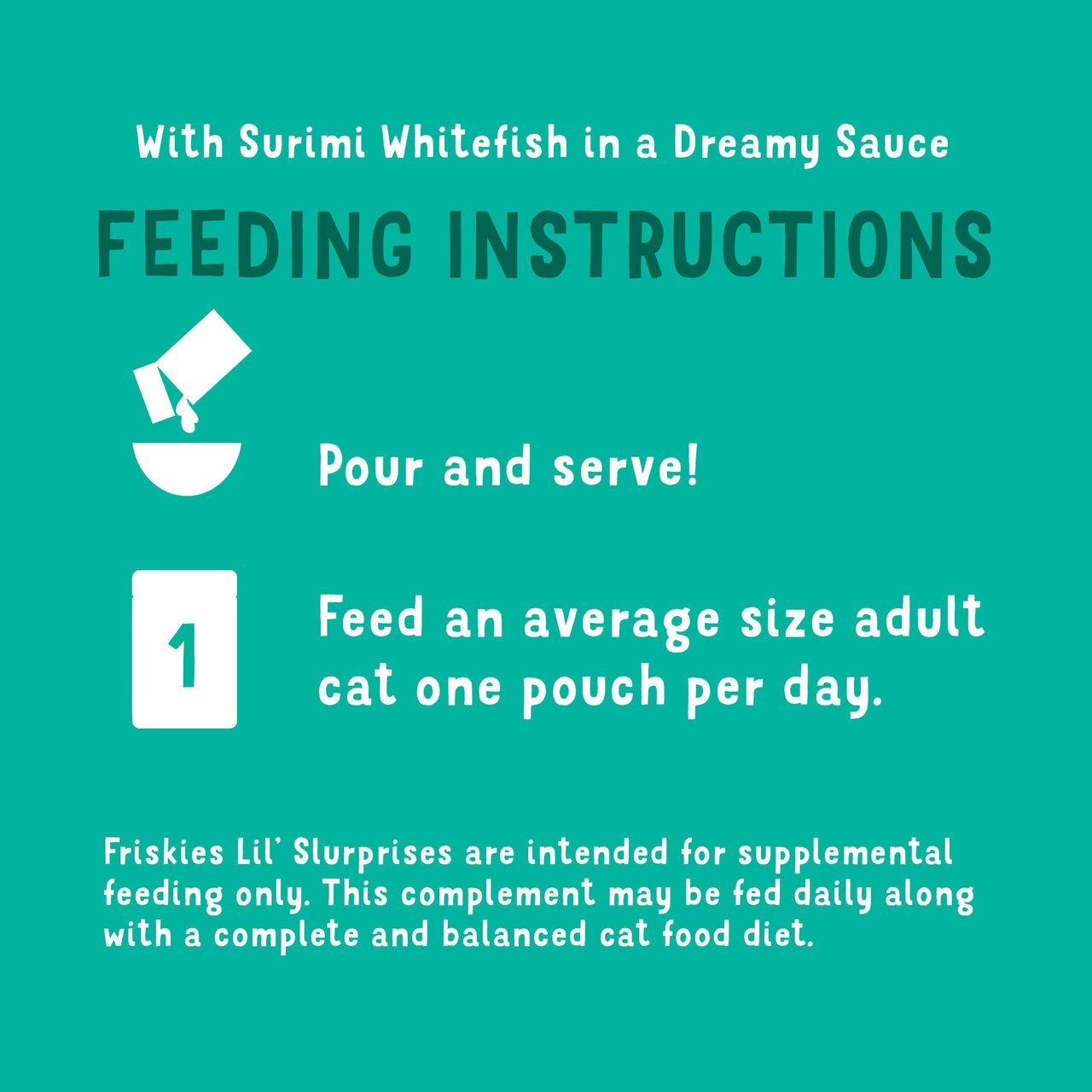 Purina Friskies Cat Food Complement, Lil’ Slurprises With Surimi Whitefish Lickable Cat Treats - (Pack of 16) 1.2 oz. Pouches