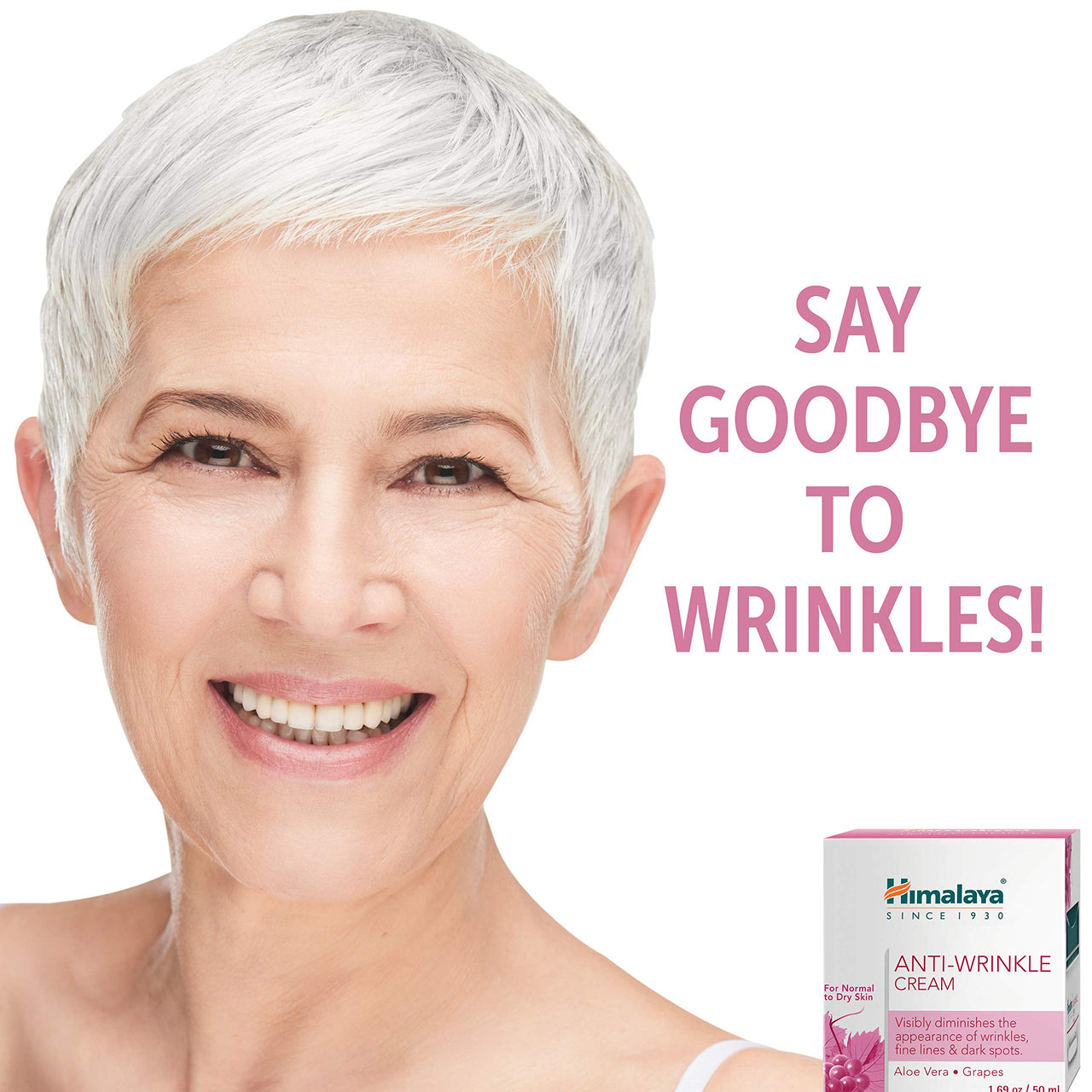 Himalaya Anti-Wrinkle Cream For Men/Women With Aloevera & Grapes | Reduce Wrinkles, Fine Lines & Age Spots | Clinically Tested Aha-Rich Formula | No Alcohol-No Parabens | For Normal To Dry Skin| 50G
