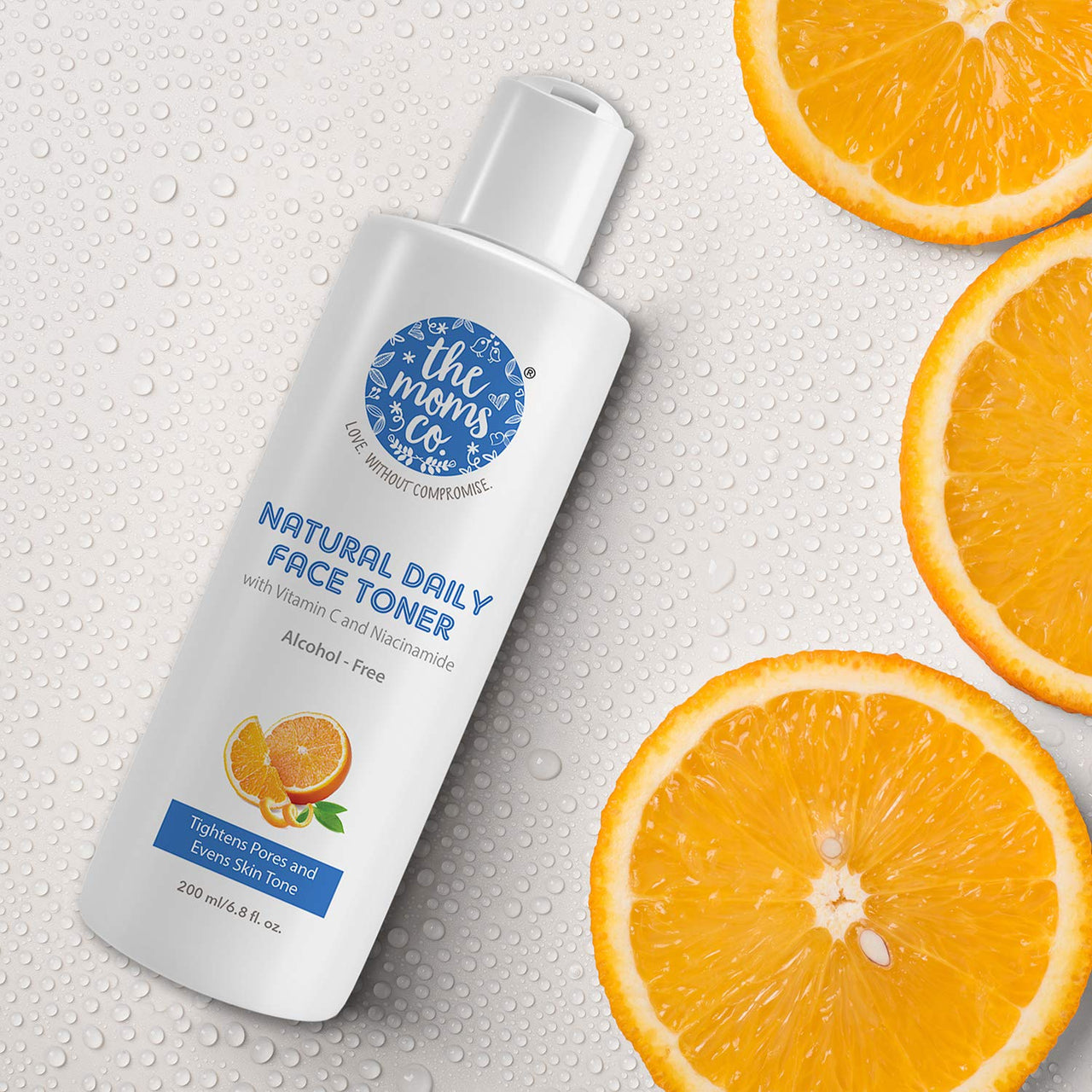 The Moms Co. Natural Daily Vitamin C Face Toner l Enriched With Niacinamide, Green Tea & Aloe Vera | Alcohol-free Formula | Tightens Pores, Evens Skin Tone, Hydrates Skin, Maintains PH Balance (200ml)
