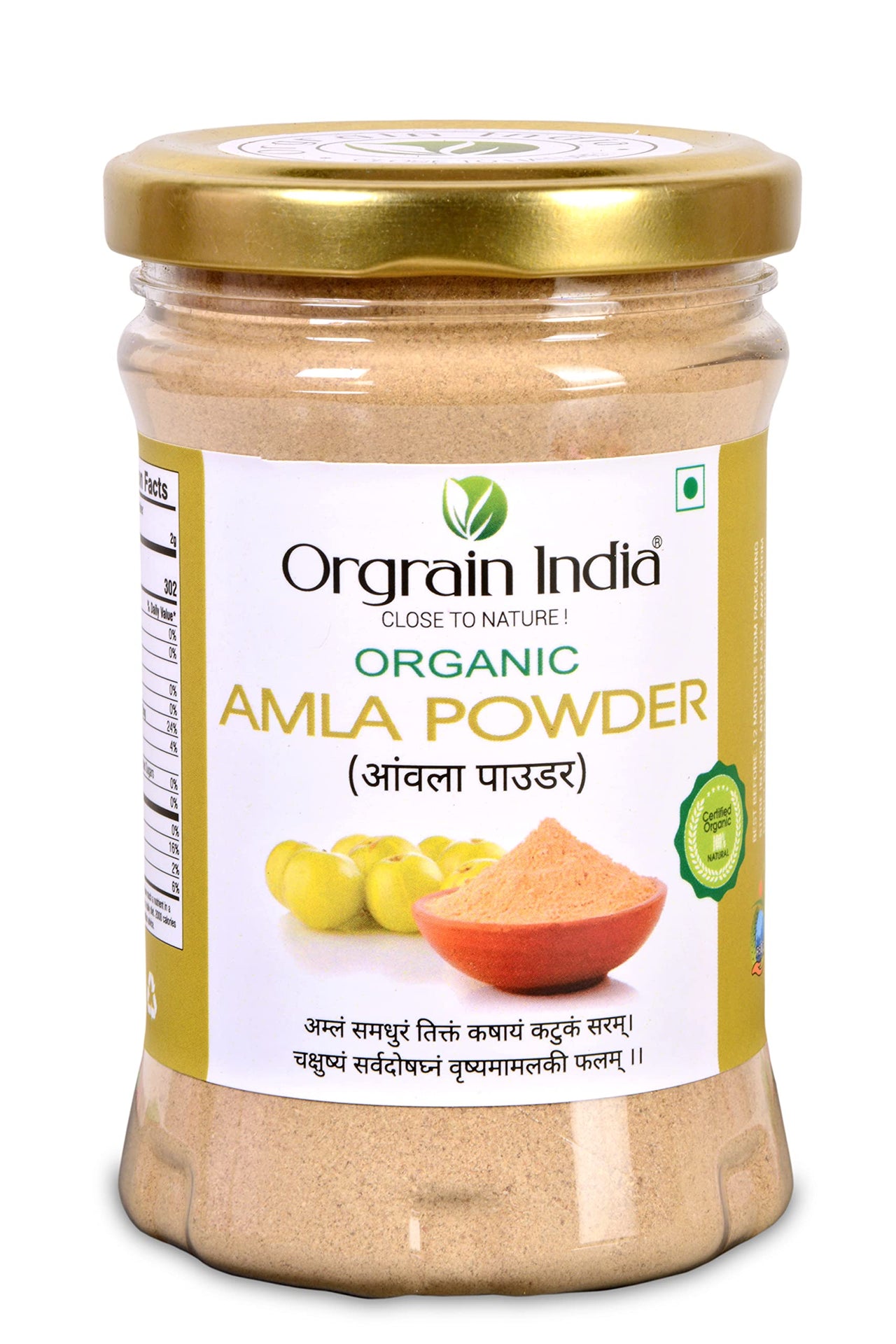 Orgrain India Organic Dried Amla Powder 150 Grams|Indian Gooseberry Emblica Officinalis|Amla Churna For Hair, Skin & Healthy Gut