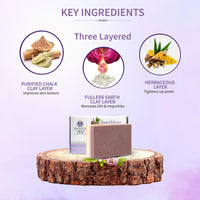 Ayouthveda Handmade Indian Clay Soap | Nourishes Protects & Hydrates Skin | A Three Layered Mineral Rich Clay Bar| Daily use Bar for Both Men & Women (Pack Of 3-110g each)