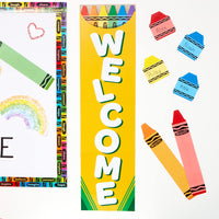 Eureka Crayola Welcome Vertical Classroom Banner for Teachers, 12
