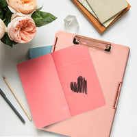 Dexas Slimcase 2 Storage Clipboard with Side Opening 12.5 x 9.5 in Blush Pink with Rose Gold Clip. Organize in Style for Home, School, Work or Trades! Ideal for Teachers, Nurses, Students, Homeschool