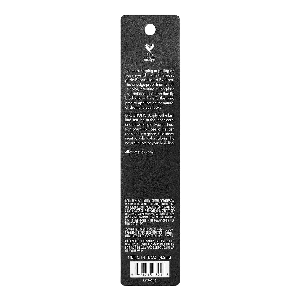 e.l.f. Liquid Matte Eyeliner, High-Pigment Liquid Eyeliner With Extra-Fine Brush Tip, Easy Glide Smudge-Proof Formula, Jet Black