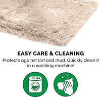 Furhaven Waterproof Throw Blanket for Dogs & Indoor Cats, Washable - Shaggy Plush Calming Long Faux Fur & Velvet Dog Blanket - Taupe, Medium Blanket - Long Faux Fur (Taupe) 40.0