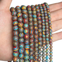 35pcs 10mm Natural Stone Beads Colorful Malachite Beads Energy Crystal Healing Power Gemstone for Jewelry Making, DIY Bracelet Necklace