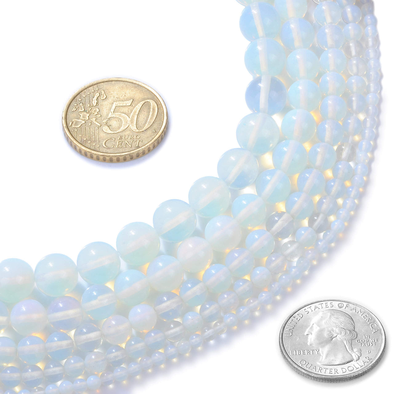 Natural Stone Beads 10mm Opal Gemstone Round Loose Beads Crystal Energy Stone Healing Power for Jewelry Making DIY,1 Strand 15"