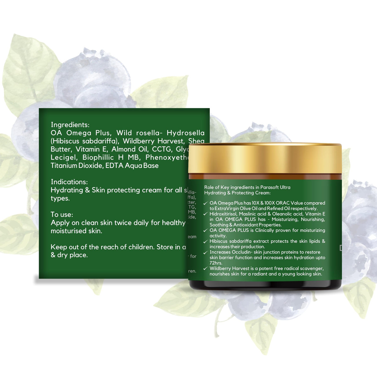 Parasoft Ultra Hydrating & Protecting Cream for Face & Body with Hibiscus extract, Shea Butter & Vitamin E for Long Lasting Hydration, Soothes Dry & Normal Skin - 100 gm