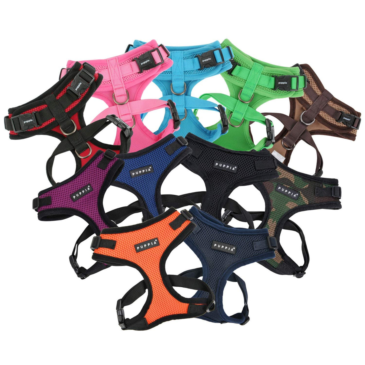 Authentic Puppia RiteFit Harness with Adjustable Neck, Navy, Large