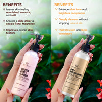 Botanic Hearth Oat Niacinamide and British Rose Almond Body Wash 245 ml each