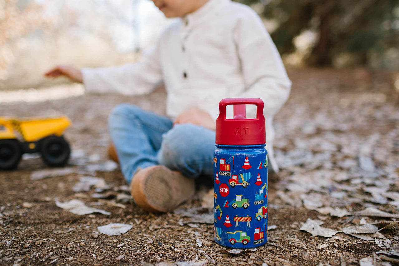 Simple Modern Marvel Hulk Kids Water Bottle with Straw Lid | Insulated Stainless Steel Reusable Tumbler Gifts for School, Toddlers, Boys | Summit Collection | 14oz, Hulk Smash 14oz Water Bottle Marvel-Hulk Smash