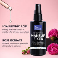 Blue Heaven Long-Lasting Makeup Fixer | Paraben Free & Sweat Proof | Infused with Vitamin E and Aloe Vera | Dewy Glow and Silk Matte Effect Setting Spray for Makeup | 60ml