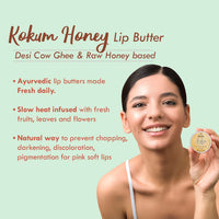 Nat Habit Kokum Honey Lip Balm Fresh Infused Lip Butter With Desi Ghee & Raw Honey For Lip Pigmentation, Lightening, Lip Repair, Dark And Chapped Lips (10gm) (Pack of 1)