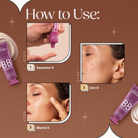 Hilary Rhoda Radiant BB Foundation | Ultra-Creamy & Lightweight Formula | 9 to 5 Stay | Hides Blemishes & Dark Spots | Blends Easily | Dewy Finish | 60g (Natural| Shade 04)