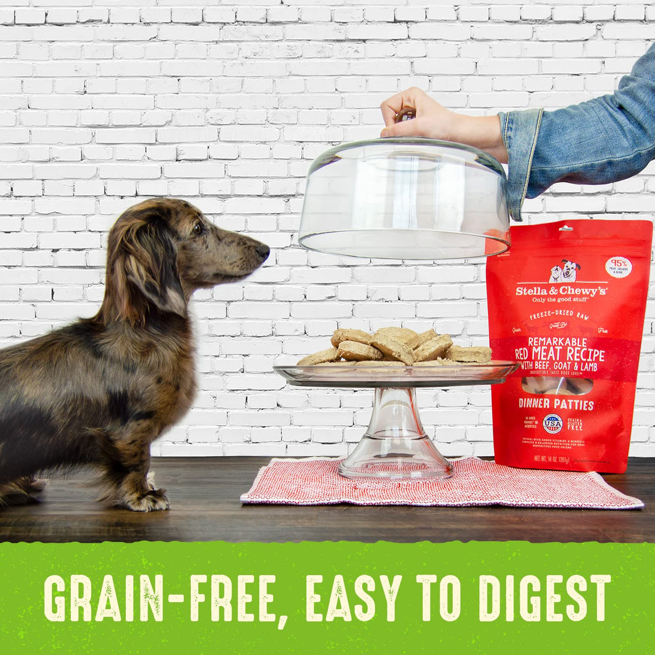 Stella & Chewy's  Freeze Dried Raw Dinner Patties – Grain Free Dog Food, Protein Rich Duck Duck Goose Recipe – 25 oz Bag 1.56 Pound (Pack of 1)