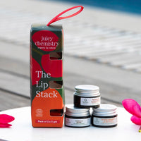 Lip Balm Assorted (Pack of 3), Lip Stack | Blood Orange & Rosehip, Vanilla Bean, Peppermint & Chocolate