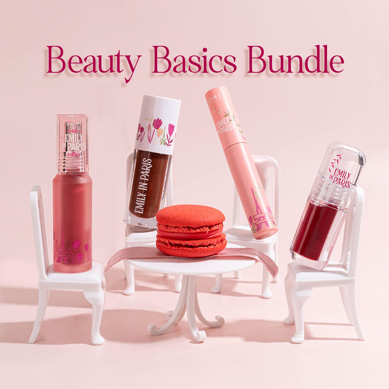 Tint Cosmetics Lip Color Makeup Kit - Lip Gloss(Hot Chocolate), Matte Liquid Lipstick(Eclair), Lip & Cheek Tint & Eyliner