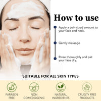 Nature’s Kinn Rose, Camomile & Jasmine Cloud Cleanse Foaming Facewash | Hydrating & Soothing | With Niacinamide, Hyaluronic Acid & Gotu Kola | Sulphate-Free, Paraben-Free, Alcohol-Free | 100ml