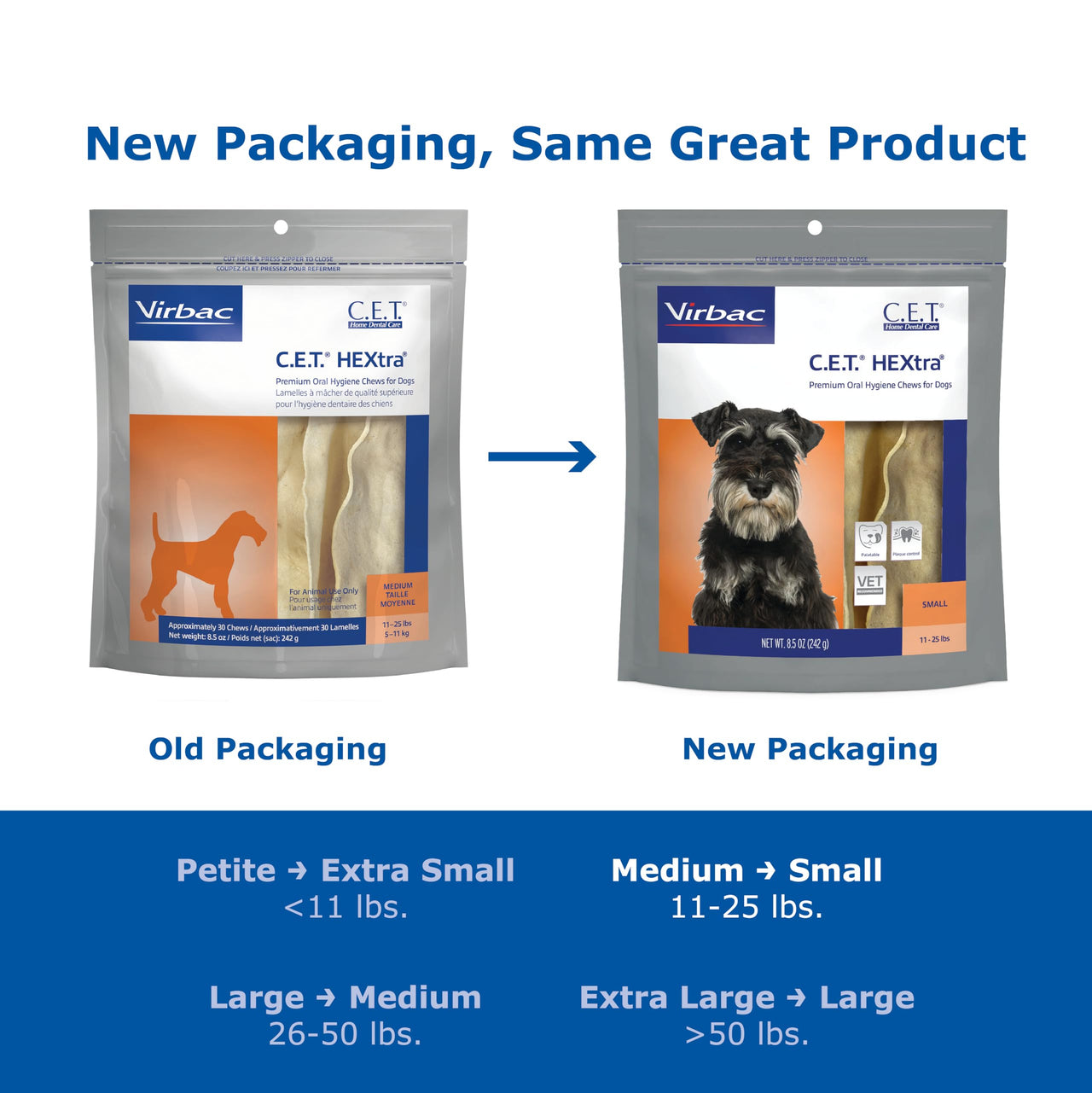 Virbac CET HEXtra Premium Oral Hygiene Chews for Dogs, 11-25 lbs, 8.5 Oz