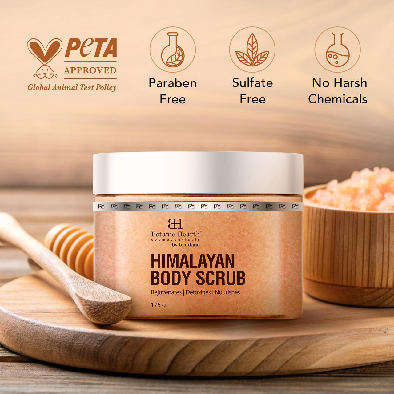 Botanic Hearth Himalayan Salt Body Scrub – Advanced Exfoliating & Hydrating Scrub for Radiant Skin | Deep Cleansing, Moisturizing – 175g