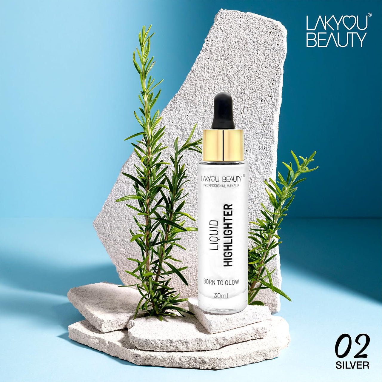 LAKYOU BEAUTY Born To Glow Liquid Highlighter Shade-02-30ml | Radiant Glow With Shimmer Finish