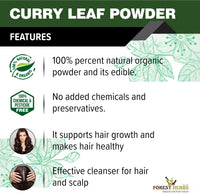 The Forest Herbs Natural Care From Nature 100% Curry Leaves Powder 200Gms (Sun Dried & Stemless) for Strong and Shiny Hair Growth