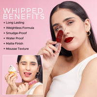 Hilary Rhoda Touch Of Mousse Lipstick | Matte Finish & Long Lasting | Infused with Vitamin E | Weightless & Liquid Lipstick with Mousse Finish | Smudge & Water Proof | Vegan - 5ml (Wild Wine - Shade 10)