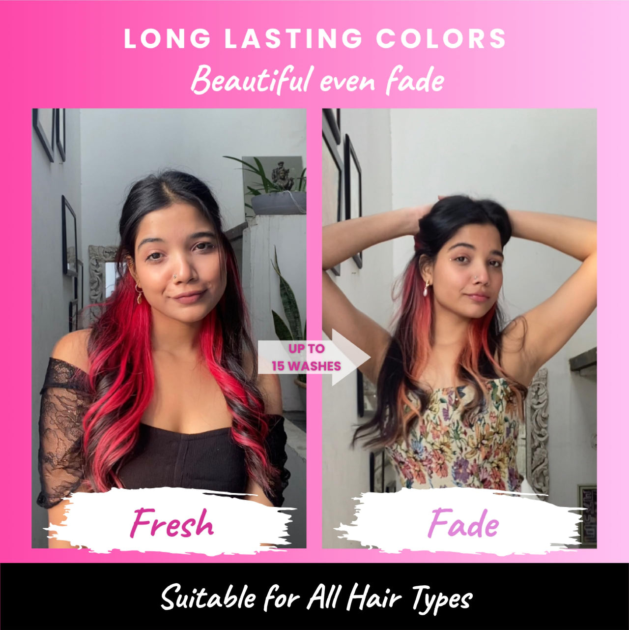 2.Oh! Italian- Pink Hair Color For Women & Men | Ammonia-Free DIY Semi Permanent Hair Color | Enriched with Argan Oil | Lasts upto 12-15 Washes | Pack of 2