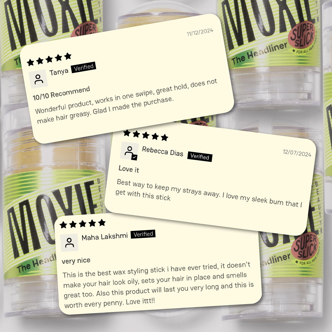 Moxie Beauty The Headliner | Wax Styling Stick | Fly Away Hair Fixer | No Residue | Wax Stick For Hair (The Headliner)