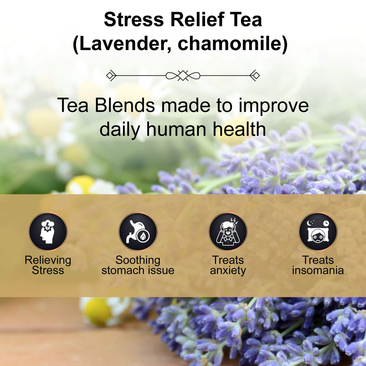 The Tea Heaven | Lavender Tea 17 Muslin Cloth Tea Bags (16+1 Sample) | Stress Relief Wellness Tea | Promotes Better Sleep - 100% Organic Natural Whole Leaf Herbal Tea Gift Pack Hamper