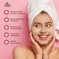 Herbs & Hills Facial Scrub - 100g, Removes Impurities for Glowing Skin, Cleanses Deep Down to the Pores to Remove Dirt & Oil, Reduce the appearance of wrinkles and Fine Lines, For All Type of Skin