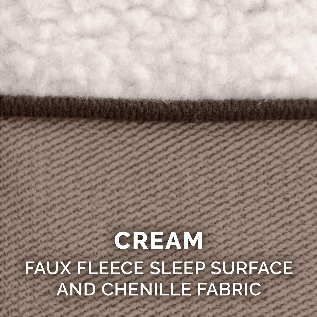 Furhaven Replacement Dog Bed Cover Sherpa & Chenille Sofa-Style, Machine Washable - Cream, Jumbo (X-Large) Cover Only 40.0"L x 32.0"W x 0.3"Th (Sherpa & Chenille) Cream