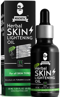Muuchstac Herbal Skin Lightening Face Oil for Men | Bright & Even Skin Tone, Deeply Hydrates & Nourishes Skin, Promotes Healthy Skin Glow | 30 ml