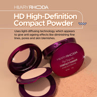 Hilary Rhoda HD High-Definition Pressed Powder | 2 in 1 Compact Powder | Shimmery & Matte Finish | Oil Control Formula | 18g (Sand - Shade 04)