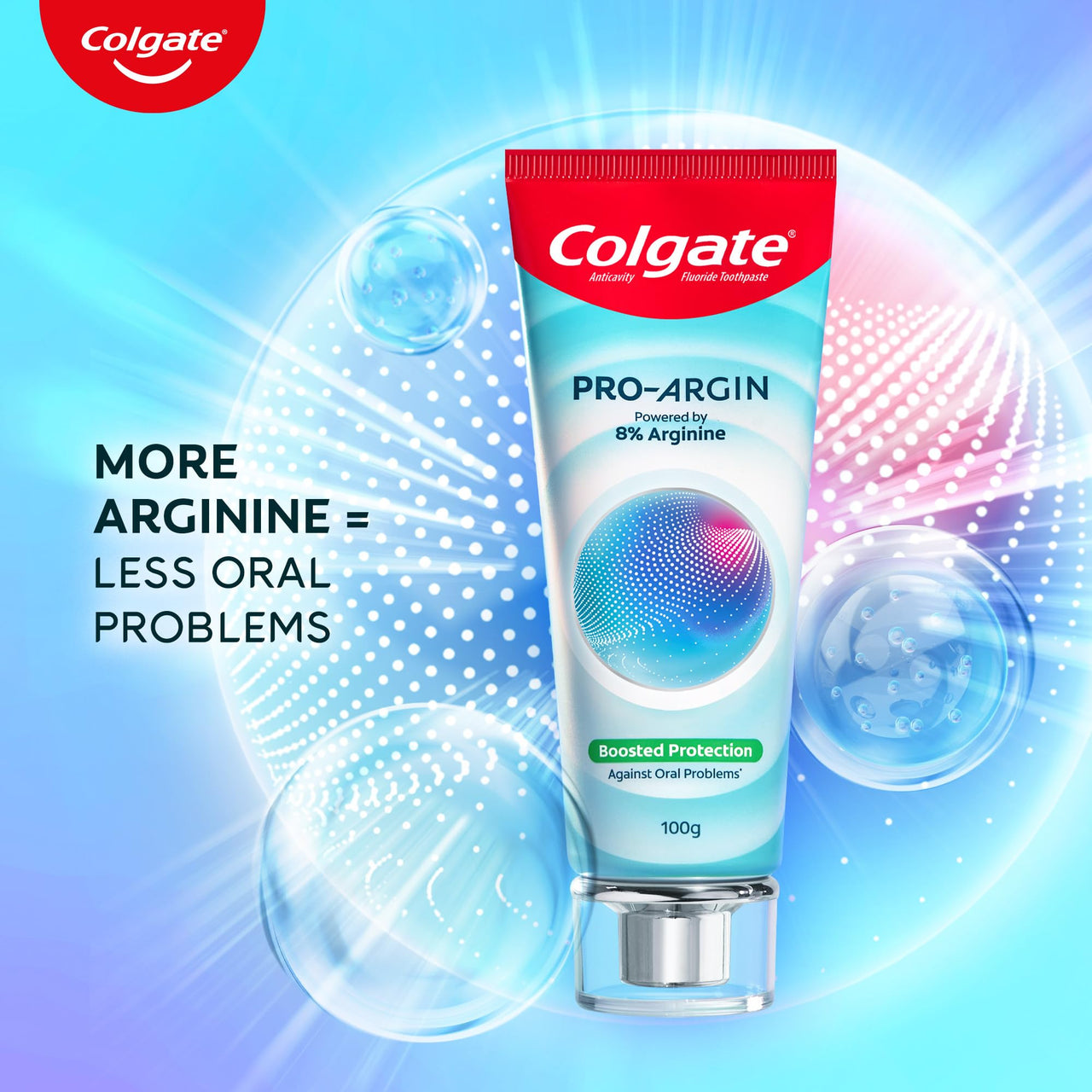 Colgate Pro Argin Toothpaste, Sensitivity Protection in 60 Seconds, 8% Arginine, Boosted Protection against Sensitivity, Enamel Damage, Oral pH, Cavities (100g)