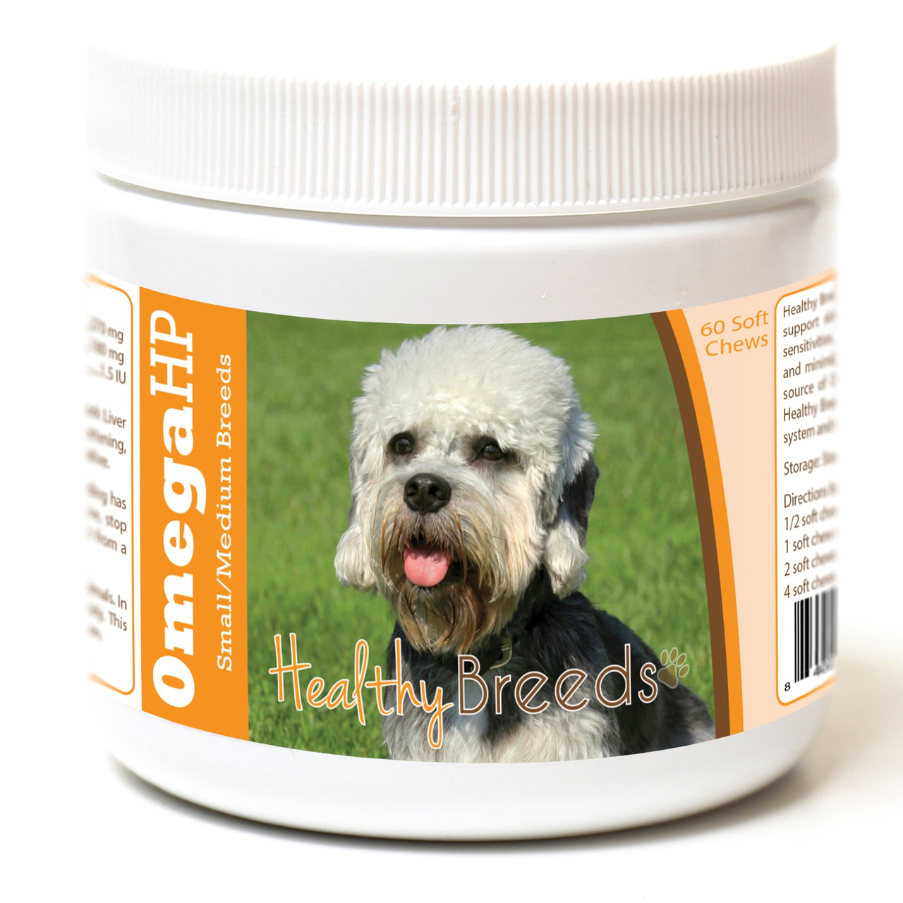 Healthy Breeds Dandie Dinmont Terrier Omega HP Fatty Acid Skin and Coat Support Soft Chews 60 Count 60 Ct - Small/Medium Breeds