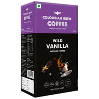 Colombian Brew Vanilla Instant Coffee Powder, No Sugar Vegan, 100g & COLOMBIAN BREW COFFEE Hazelnut Instant Coffee Powder, No Sugar Vegan, 100g, Box