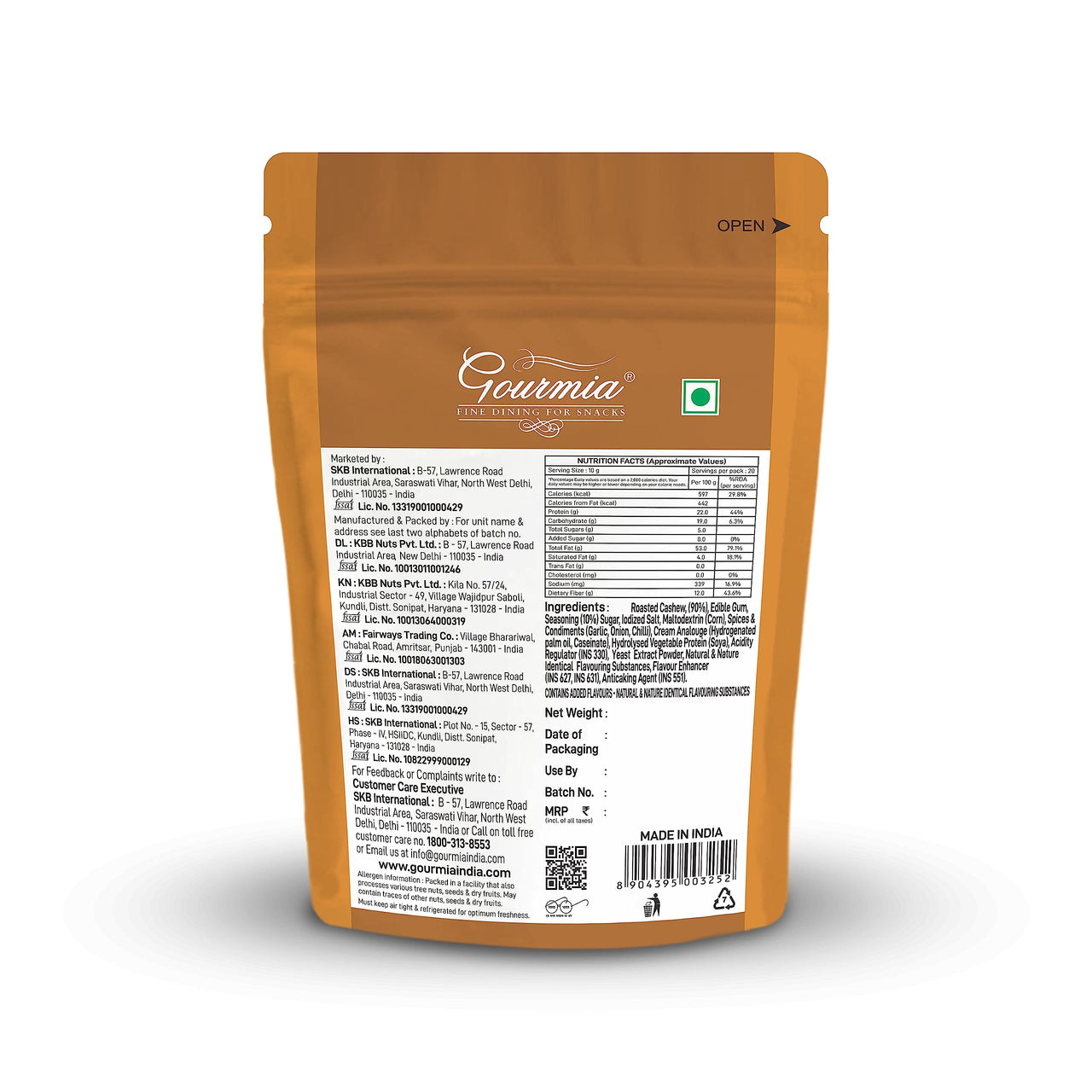 Gourmia Roasted Cashews Thai Chilli 150g