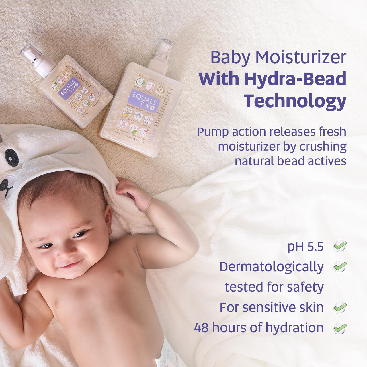 EQUALSTWO Baby Care Combo of Massage Oil (100ml) + Baby Cleansing Bar (75gm x 2) + Baby Moisturizer (200ml), All Skin Types, Hypoallergenic & Dermatologically Tested, Pack 3