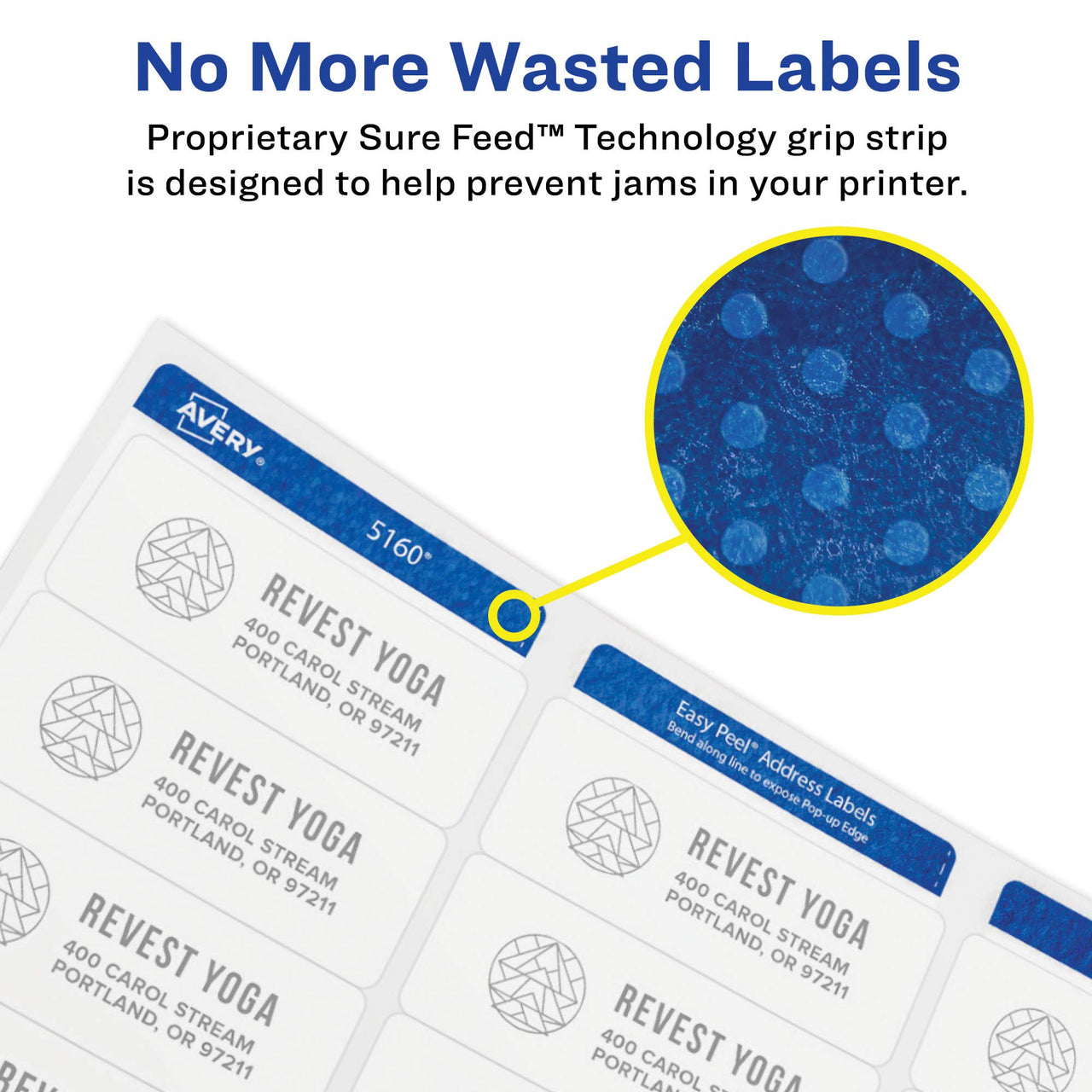 Avery High Visibility Printable Round Labels with Sure Feed, 2.5" Diameter, White, 300 Customizable Blank Labels Total (5294) 300 labels